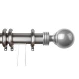 InStyleDesign Globe Finial Traverse Curtain Rod with Open Center Rings