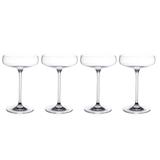 Champagne Saucer - Set of 4 - Crystal - Glasses - Classic Clear - 11 Oz. - by Majestic Gifts Inc. - Made in Europe