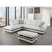 White Faux Leather 3-piece Left Facing Sectional Sofa Set(9519A)