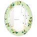 Designart 'Bright Eucalyptus Floral Pattern III' Printed Cottage Round or Oval Wall Mirror - Triple C