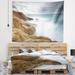 Designart 'Dark Red Rocks and Foam Waves' Seascape Wall Tapestry