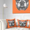 Designart 'English Bulldog with Glasses' Animal Throw Pillow