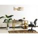 2 tiers gold color metal frame with wood top module study desk