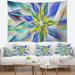 Designart 'Dancing Blue Fractal Flower' Floral Wall Tapestry