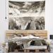 Designart 'Aerial View of Ocean Road Black' Seascape Wall Tapestry