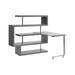 ACME Buck II Writing Desk with Shelf in Clear and Grey High Gloss