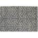 One of a Kind Hand-Tufted Modern & Contemporary 4' x 6' Geometric Wool Grey Rug - 4'1"x6'2"