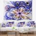 Designart 'Blue Light Fractal Flower' Floral Wall Tapestry