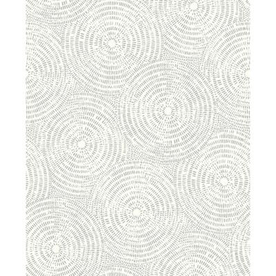 Brewster Vatten Platinum Geometric Wallpaper - 20.5in x 396in x 0.025in