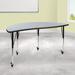 Mobile 60" Half Circle Wave Collaborative Adjustable Height Activity Table