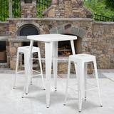 4 Pack 30" High Backless Metal Indoor-Outdoor Barstool with Square Seat