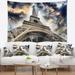 Designart 'The Paris Paris Eiffel TowerView from Ground' Cityscape Wall Tapestry