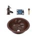 Sinkology Darwin Copper 14" Round Dual Flex Bath Sink with Ashfield Faucet Kit