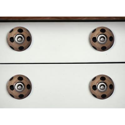 1.5" x 1.5" x 1.5" Ceramic Metal Brown Black 12 Pack Knob