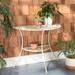 SAFAVIEH Outdoor Living Genson Victorian Iron 2-Tier End Table - 39" W x 21" D x 32" H