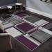 Allstar Rugs Hand-Carved Grey and White Rectangular Accent Area Rug with Purple Abstract Geometric Design - 7' 5"x9' 8"