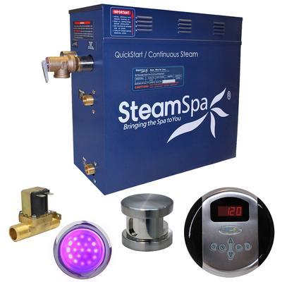 SteamSpa Indulgence 4.5 KW QuickStart Steam Bath Generator Package with Built-in Auto Drain in Brushed Nickel