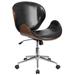 Mid-century Modern Upholstered Wood Office Chair