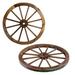 The Gray Barn Zephyr Grange Wooden Wagon Wheel with Rustic Finish (Set of 2)