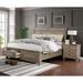 Nahkohe Transitional Grey Wood 3-Piece Storage Sleigh Bed and Nightstands Set with USB by Furniture of America