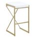 Contemporary Sleek Design Gold/ White 30-inch Bar Stool - Bar Height