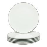 10 Strawberry Street Coupe Silver Line Charger Plate, Set of 6