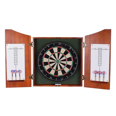 Hathaway Centerpoint Bristle Dartboard and Solid Wood Cabinet - Dark Cherry Finish