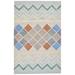 One of a Kind Hand-Tufted Modern & Contemporary 5' x 8' Chevron Wool Beige Rug - 5'1"x7'11"