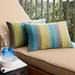 Sunbrella Blue Stripe Indoor / Outdoor Lumbar Pillow Set of 2