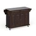 Crosley Full Size Granite Top Vintage Mahogany Kitchen Cart - 18"d x 51.5"w x 36"h