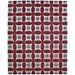 One of a Kind Hand-Tufted Modern & Contemporary 8' x 10' Geometric Wool Red Rug - 8'1"x10'1"