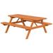Pine 6' Picnic Table with Attached Benches