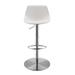 HomeRoots 18.12" X 18.9" X 39.57" White Leatherette Over Steel Frame Adjustable Swivel Bar/Counter Stool