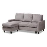 Modern Fabric Upholstered Reversible Sectional Sofa by Baxton Studio