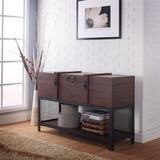 Forr Industrial Walnut 47-inch Metal 1-Shelf Trunk Entryway Table by Furniture of America