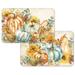 Reversible Wipe-clean Counterart Placemats Set of 4 - Harvest Pumpkins & Sunflowers