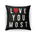 Kavka Designs black/ white/ red love you most accent pillow with insert