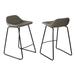 Cortesi Home Ava Counterstools in Grey Faux Leather (Set of 2) - 24" seat