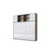 Contempo Horizontal Wall Bed with a cabinet on top and mattress 47.2 x 78.7 inch