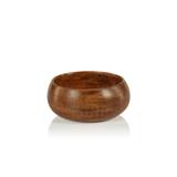 Prato Round Mango Wood Bowl in Walnut Enamel