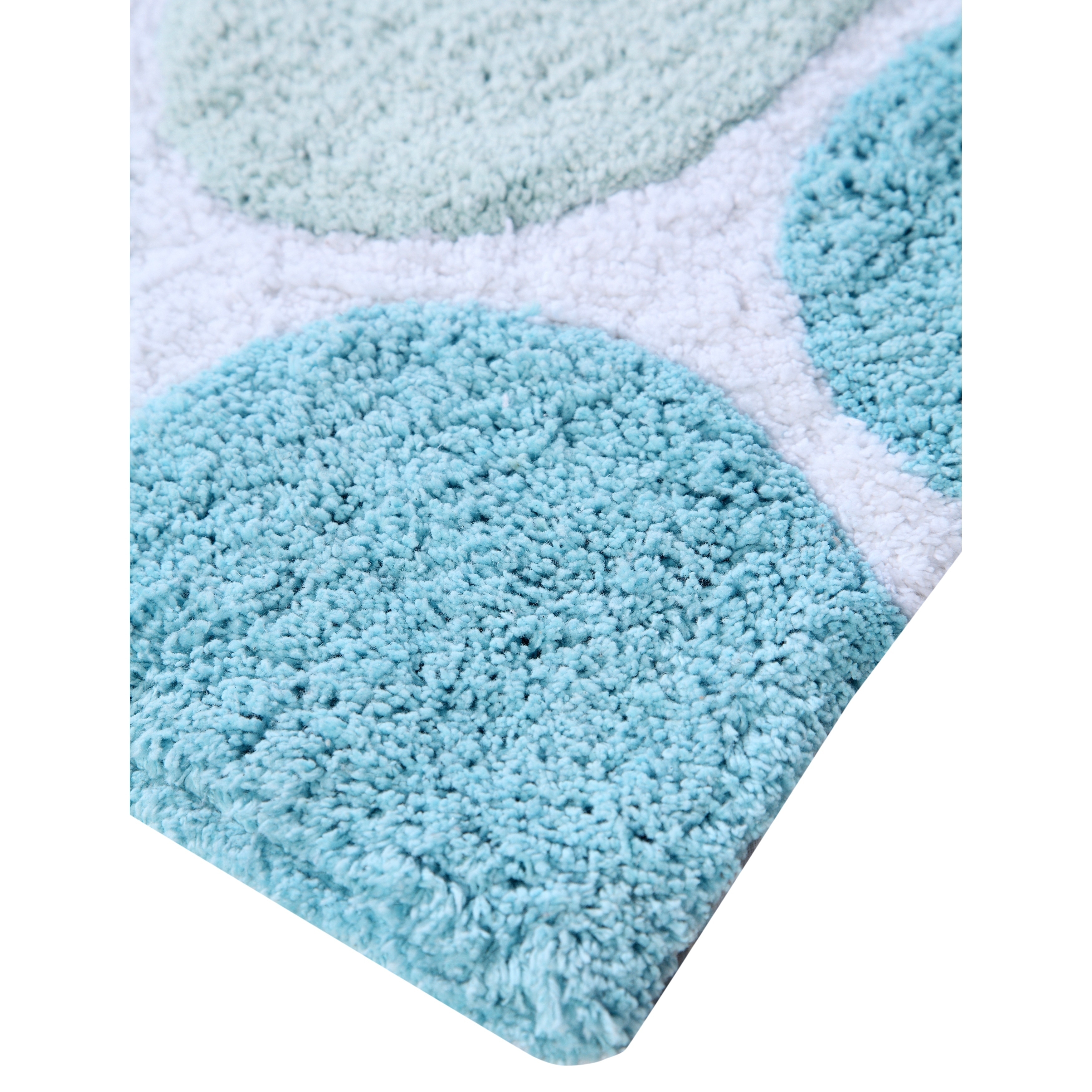 Bath Rug Cotton Non-Skid Backing Multicolor Pebble Stone