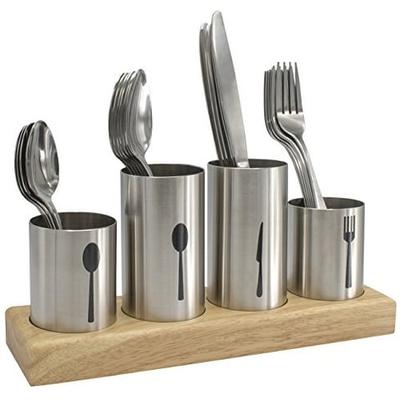 Stainless Steel Flatware Organizer Caddy with Base