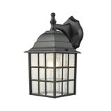 Elk Home Outdoor Essentials Satin Black With Seedy Glass Wall Sconce