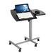 Five-Wheel Home Use Multifunctional Lifting Removable Computer Desk Black & Silver