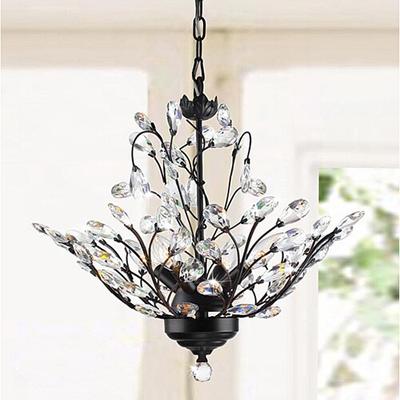 Antique Copper Iron Clear Glass Crystal, First Lighting Acamar 5 Light Crystal Chandelier
