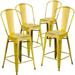 Distressed Metal Indoor/ Outdoor 24-inch Counter Stools (Set of 4)