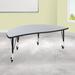 Mobile 60" Half Circle Wave Collaborative Grey Kids Adjustable Activity Table