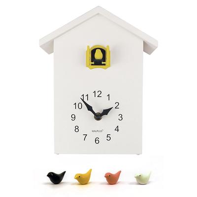 Walplus White Minimalist Cuckoo Table Clock Yellow Window Home Decor