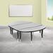 3 Piece 76" Oval Wave Flexible Grey Kids Adjustable Activity Table Set