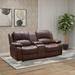 Vanity Art Bonded Leather Manual Reclining Storage Loveseat - N/A